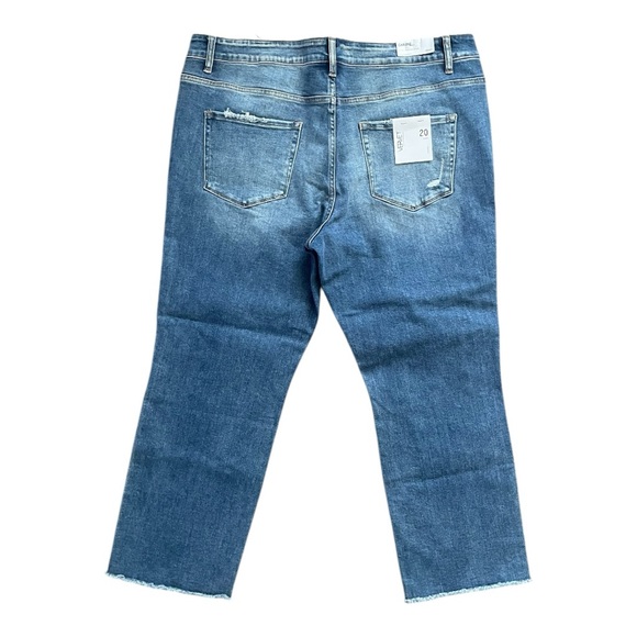 VERVET Carlene New Mid Rise Slim Straight Blue Jeans Women's Size 22 Distressed - Picture 6 of 8